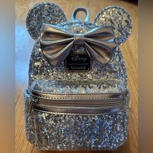 Loungefly Silver Sequin Minnie Backpack